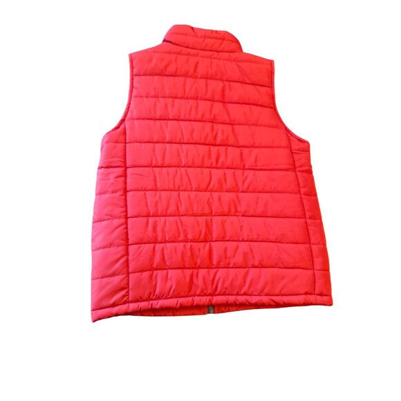 Lands End Red Puffer Vest Size S Womens Polyester Lightweight Quilted - Picture 2 of 5
